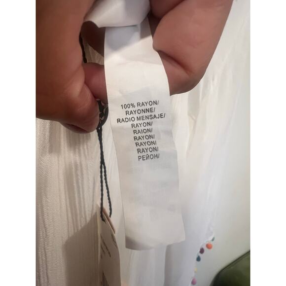 NWT Nanette Lapore Swim Boho Coverup Vacation Resortwear Small White Colorful - Picture 7 of 9